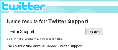 Twitter can't find its very own support